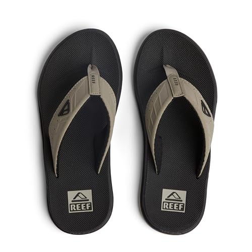 Reef Phantoms Mens Beach Flip Flop, Water Friendly, Soft and Supportive Molded Footbed, Black/Tan, 8 - Image 5