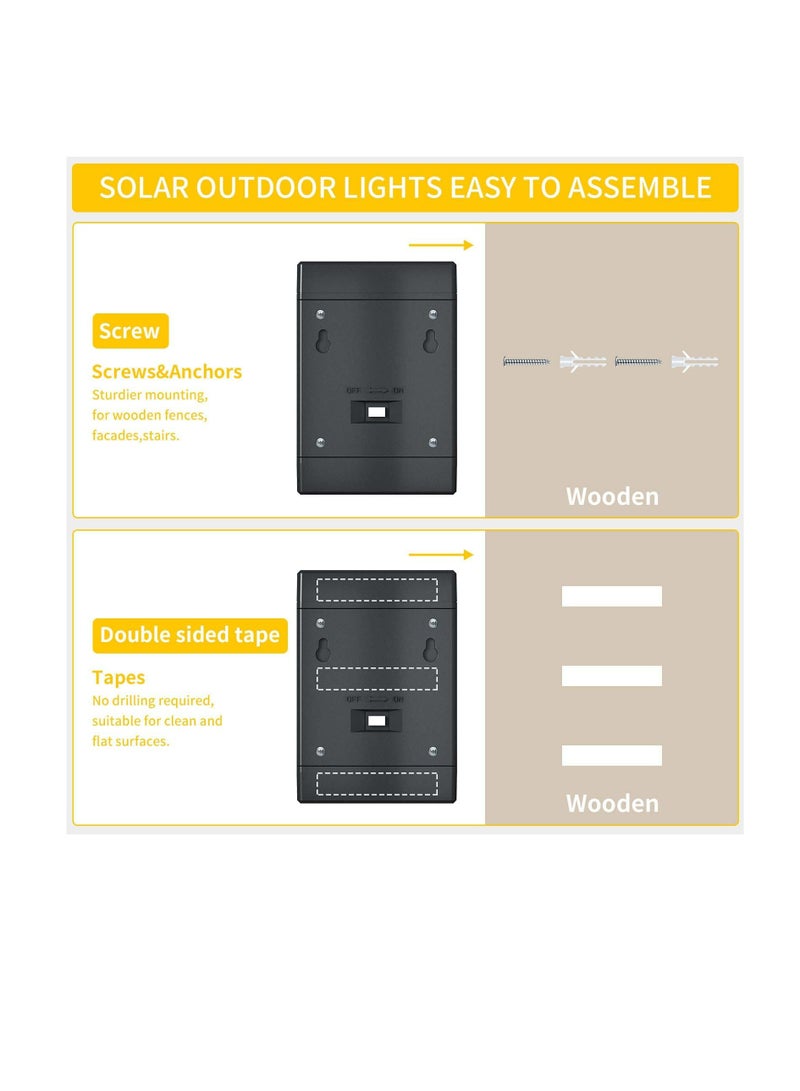 Excefore "Solar Porch Lights Outdoor, 2 Pack Intelligent Light Control Solar Wall Lights Outdoor, Wall Security Lights, Motion Sensor Solar Porch Lights with 3 Modes, for Patio, Garage, Shed " - Image 5