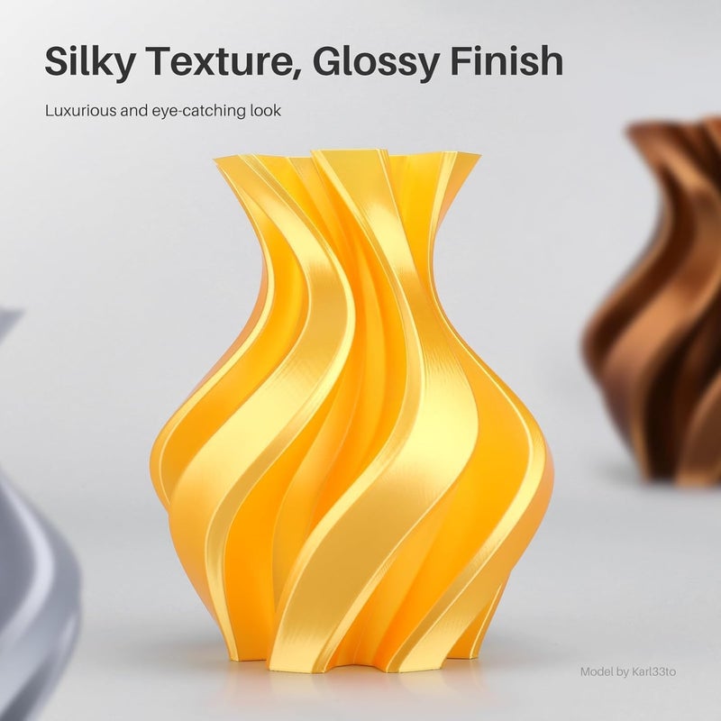 Protomont TECHNOLOGIES خيوط PLA الحريرية من ELEGOO 1.75 مم 1 كجم، خيوط طابعة ثلاثية الأبعاد لامعة بدقة أبعاد +/- 0.05 مم، بكرة 1 كجم (2.2 رطل) تناسب معظم طابعات FDM ثلاثية الأبعاد (حرير كورال وردي) - Image 3