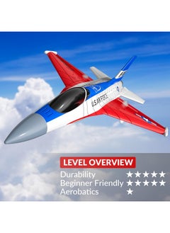 VOLANTEXRC Rc Plane F-16 Fighting Falcon - 2.4Ghz 2Ch Remote Control Airplane Jet Fighter Ready To Fly With Cool Lights, For Beginners, Boys And Girls (762-4)  - Image 4