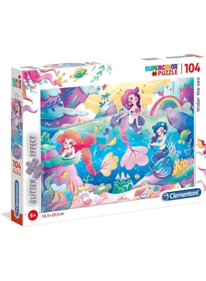 Clementoni Glittery Under the Sea Puzzle – 104Pcs - Image 1