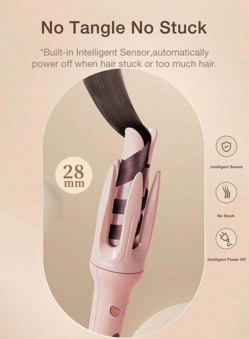 PANDA JOJO Automatic Curling Iron, 28mm Rotating Curling Iron, Four Temperature Levels Can be Selected, Anti-Tangle Rotating Curling Wand for Hair Styling - Image 2