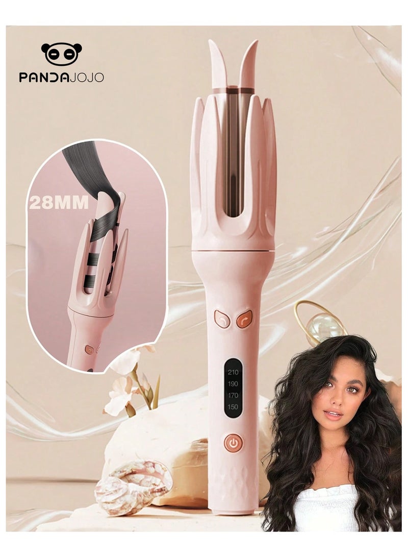 PANDA JOJO Automatic Curling Iron, 28mm Rotating Curling Iron, Four Temperature Levels Can be Selected, Anti-Tangle Rotating Curling Wand for Hair Styling - Image 1