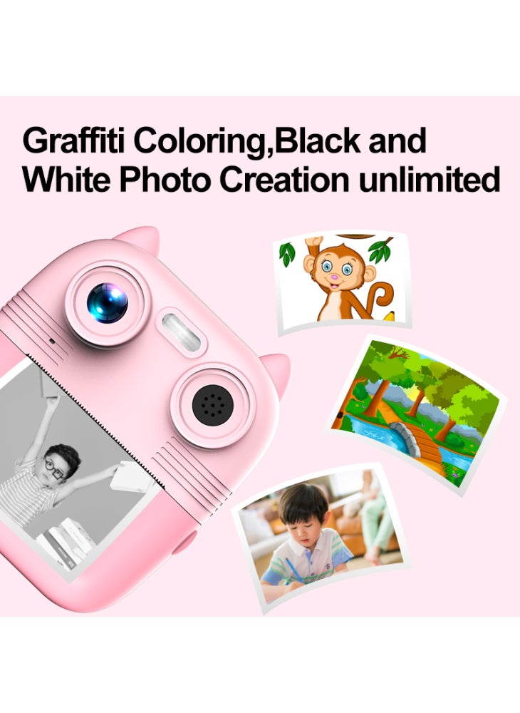 D8 Dual-Lens Children Video Camera Kid's Educational Toy Supporting 128GB Memory Card - Pink - Image 4