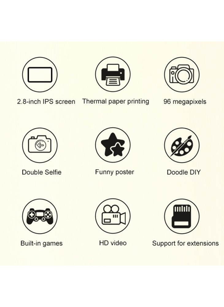 D8 Dual-Lens Children Video Camera Kid's Educational Toy Supporting 128GB Memory Card - Pink - Image 3