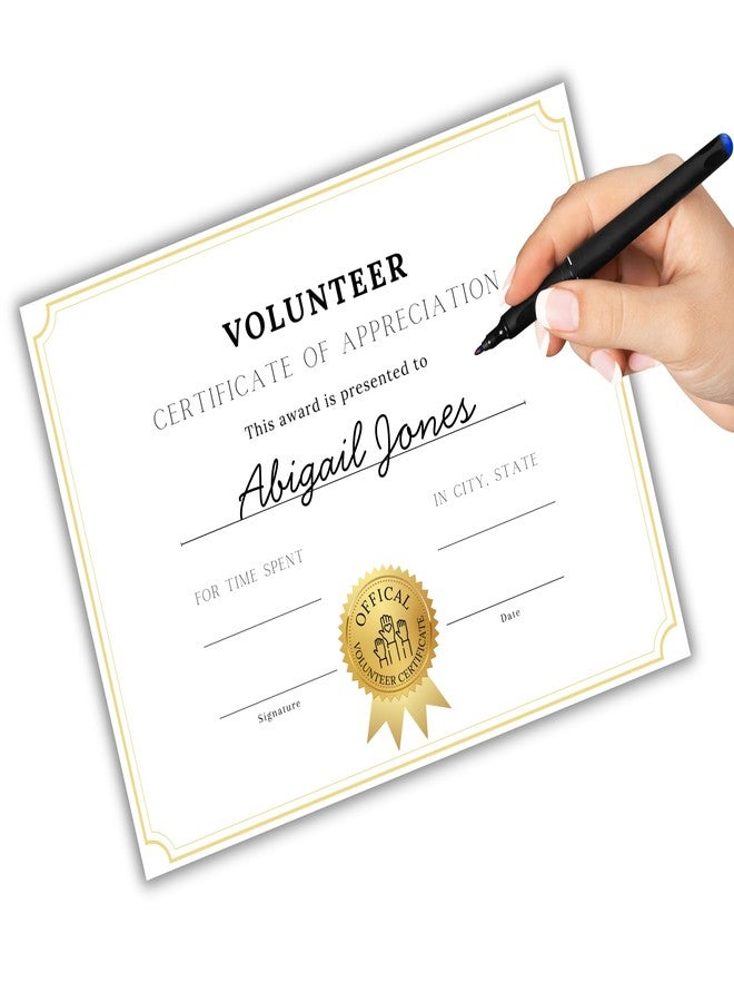 Lashicorn Volunteer Certificate of Appreciation 50pk 8.5x11” Gold White Minimalist Citizenship Hours of Community Service Dogs Elderly - Image 2
