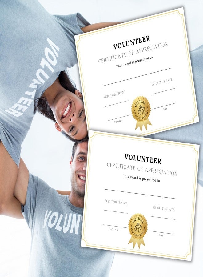 Lashicorn Volunteer Certificate of Appreciation 50pk 8.5x11” Gold White Minimalist Citizenship Hours of Community Service Dogs Elderly - Image 5
