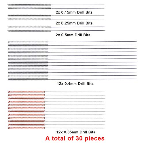 SIQUK 33 Pcs 3D Printer Nozzle Cleaning Tools Kit 30 Pcs 0.15mm, 0.25mm, 0.35mm, 0.4mm, 0.5mm Cleaning Needles 2 Pcs Tweezers and 1 Pc Cleaning Cloth - Image 2