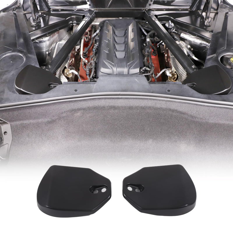 Generic Daeiclru Rear Strut Tower Covers Compatible with Chevrolet Corvette C8 2020-2023, ABS Shock Absorbing Tower Cover, Engine Bay Shock Protection Panel Cover Trim (Matt Black)  - Image 1