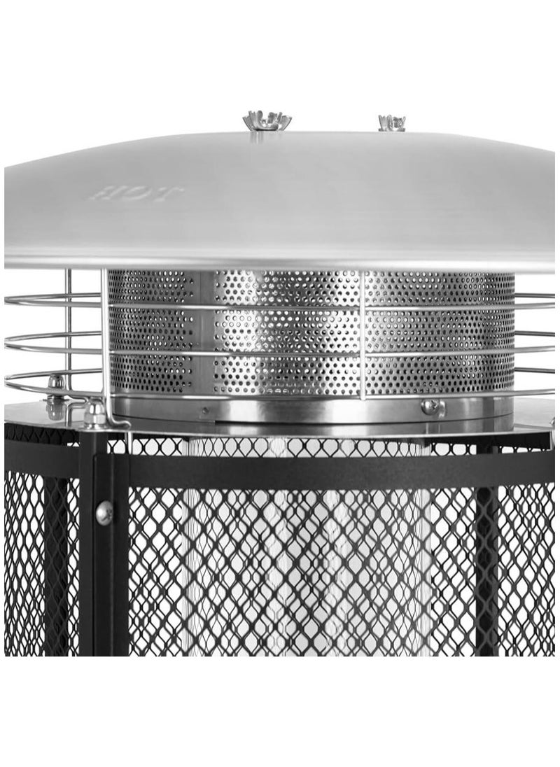 Patio Patio Heater, Black Floorstanding Liquid Outdoor Heater Quartz Glass Tube Patio Heater, Visual Flame Heater  - Image 5