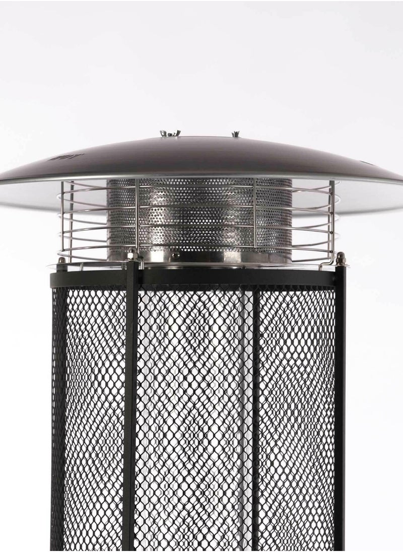 Patio Patio Heater, Black Floorstanding Liquid Outdoor Heater Quartz Glass Tube Patio Heater, Visual Flame Heater  - Image 2