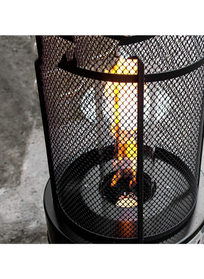 Patio Patio Heater, Black Floorstanding Liquid Outdoor Heater Quartz Glass Tube Patio Heater, Visual Flame Heater  - Image 3