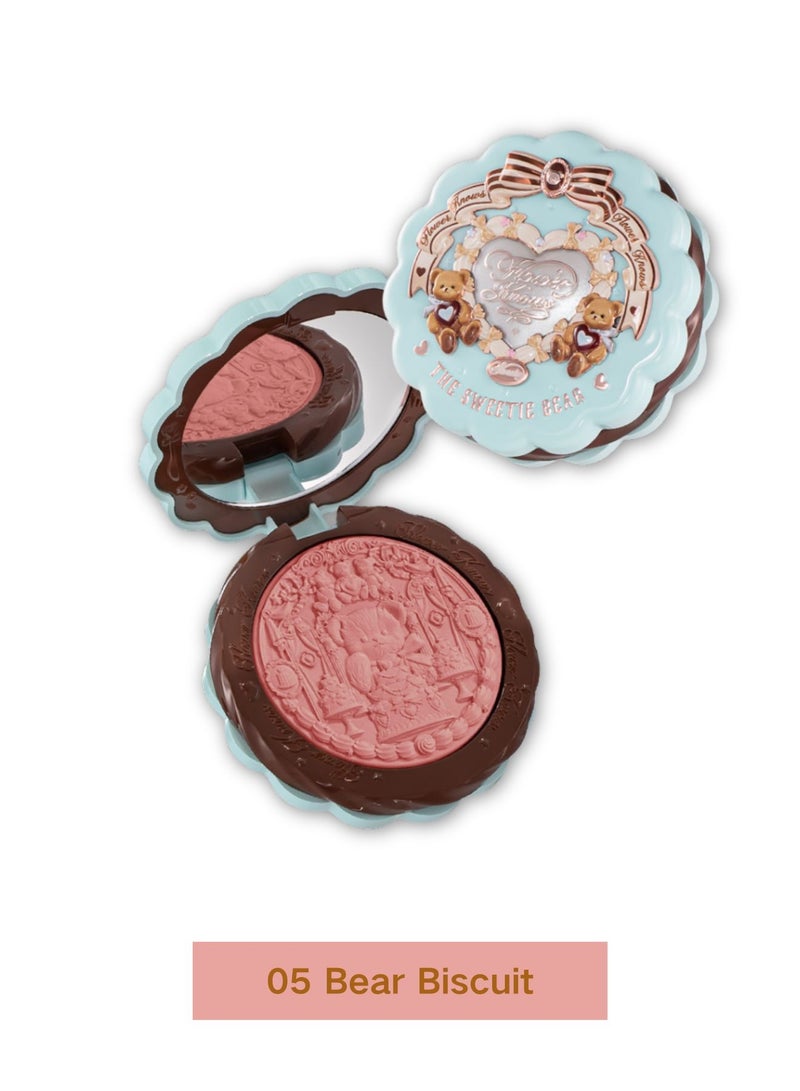 Flower Knows The Sweetie Bear Collection Silk Satin Blush 05 Bear Biscuit – Red Bean Brown Natural Warm Glow - Image 1