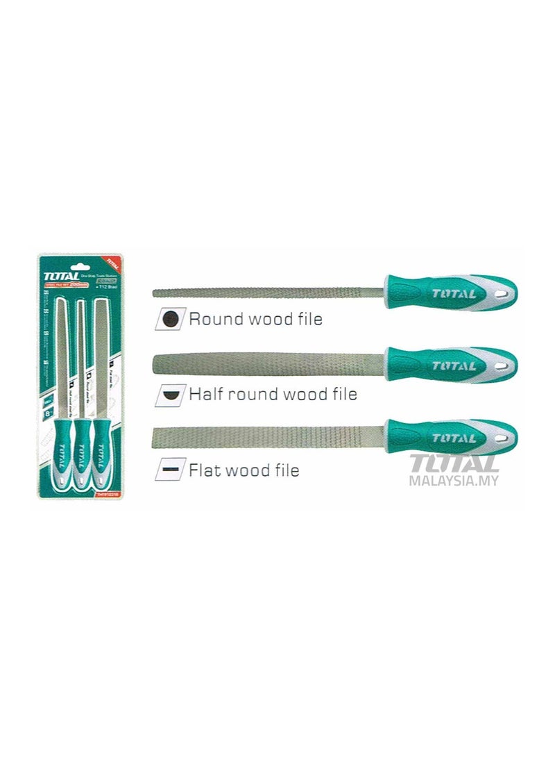 TOTAL wood file set 3 pcs 200 mm - Image 1