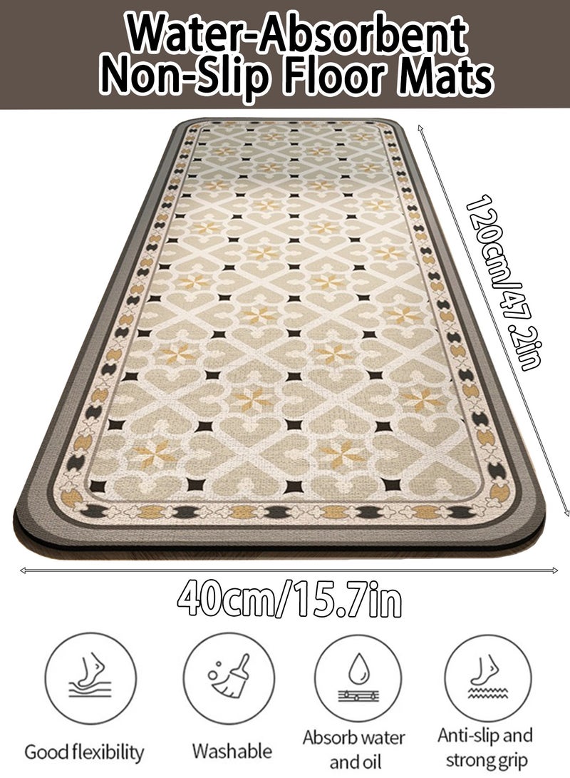 Bathroom Mat,40x120cm / 15.7x47.2in, Non-Slip Water Absorbent Bath Rug, Quick-Drying & Anti-Fouling Bathroom Floor Mat, Durable & Easy-to-Clean Carpet for Bathroom, Shower, Entryway – Safe for Kids, Elderly & Families - Image 1