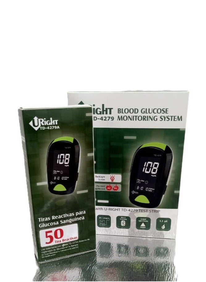 uRIGHT - U Right Blood Glucose Monitor With 50 Strips - Image 1