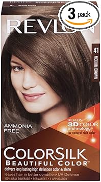Revlon 3 x Revlon Colorsilk Permanent Hair Colour 41 Medium Brown