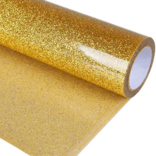TORC Gold Glitter HTV Heat Transfer Vinyl Roll 12 inch x 5 ft Iron on Vinyl for T Shirts Crafts - Image 1