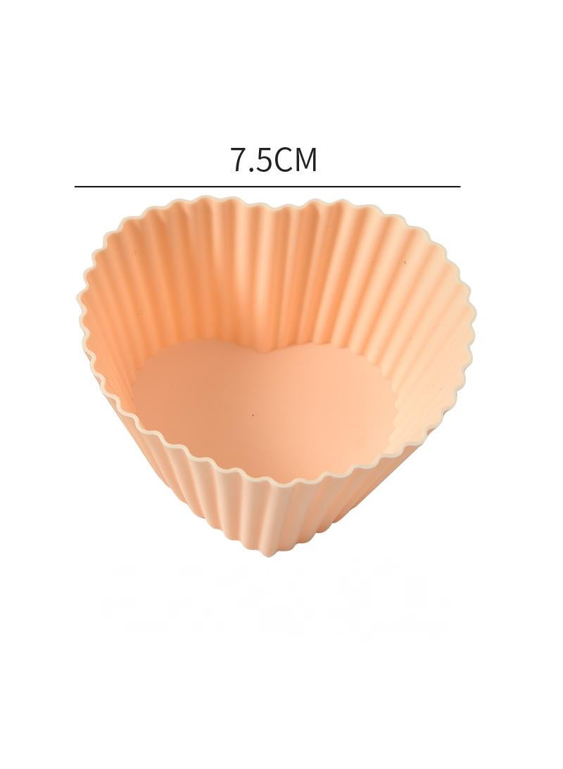 20pcs silicone cake mold Heart shaped star shaped flower circular donut rotating cake cup baking mold - Image 5