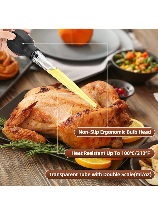 Large Turkey Baster with, with Silicone Suction Bulb, Ideal For Butter Drippings, Includes 1 Cleaning Brush, Premium Baster Tool for Cooking(black)  - Image 4