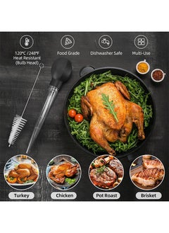 Generic Large Turkey Baster with, with Silicone Suction Bulb, Ideal For Butter Drippings, Includes 1 Cleaning Brush, Premium Baster Tool for Cooking(black)  - Image 3