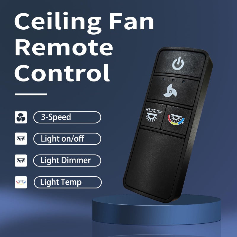 FEKOTS TX028C-S Ceiling Fan Remote Control for Hampton Bay - 3 Speed, Light Dimmer Compatible with TX028C-S, A25-TX028C, A25TX028CS - Image 2