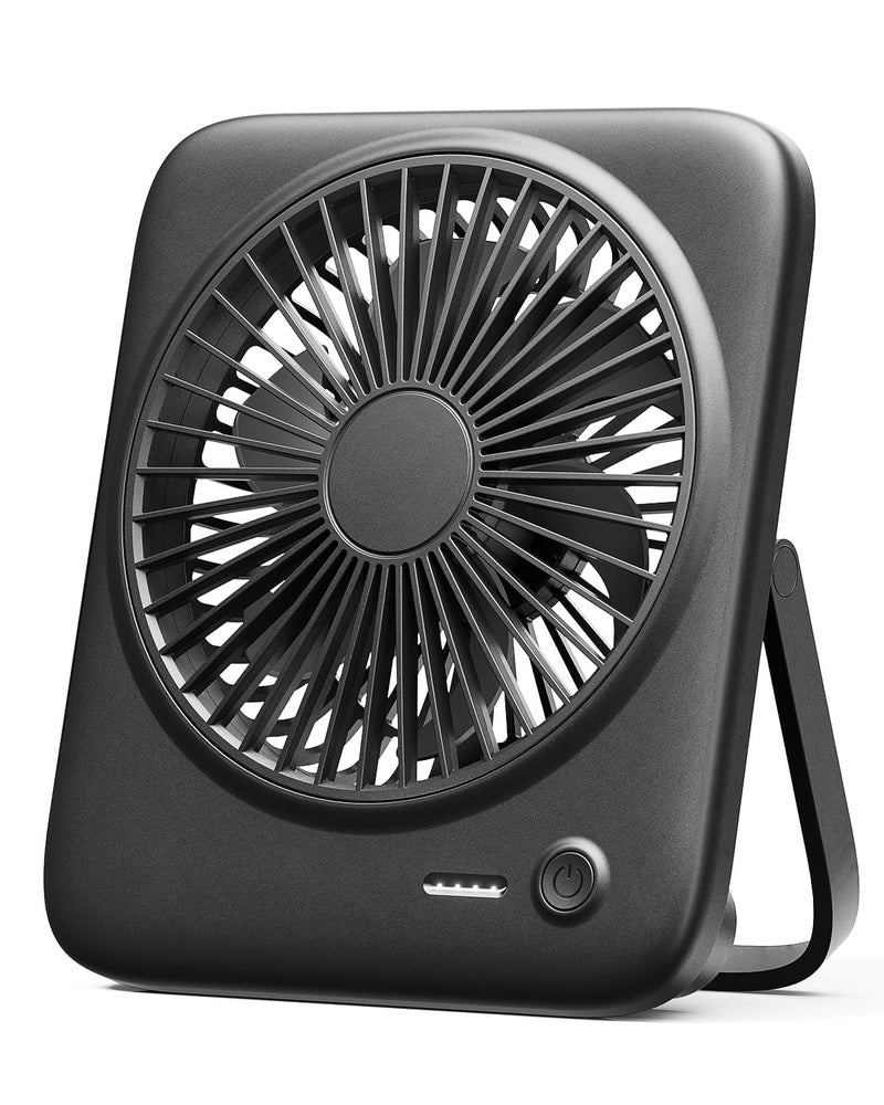 Otlonpe Personal Portable Desk Fan Battery Powered 4000mAh Small USB Rechargeable Portable Fans Battery Operated for Travel Sleeping Bedroom Office Home Table Cordless Quiet 4Speed 65 Inch Black