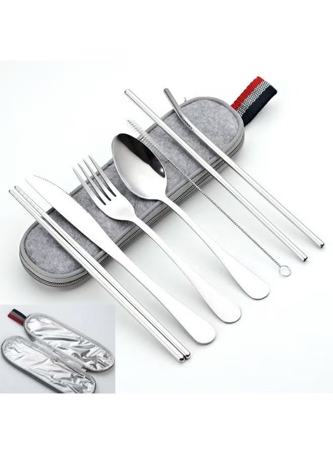 NIBEMINENT Bento Box, Lunch Box + lunch box+tableware for Kids, Bento Lunch Box Kids Adults，With Fork Spoon,Food-Safe Leakproof 5 Compartments and 1 Salad Dressing Containers,1330 ML - Image 2