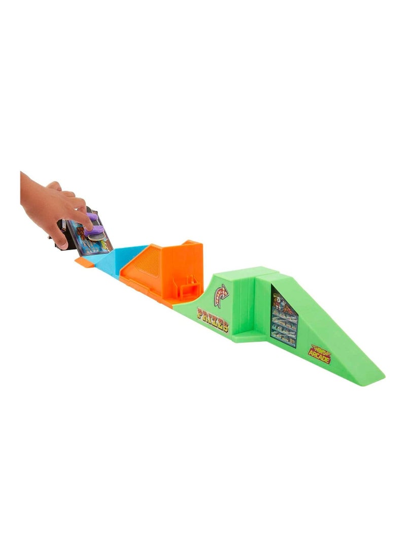 Hot Wheels Skate Arcade Skatepark Playset with Tony Hawk Fingerboard and Pair of Removable Skate Shoes