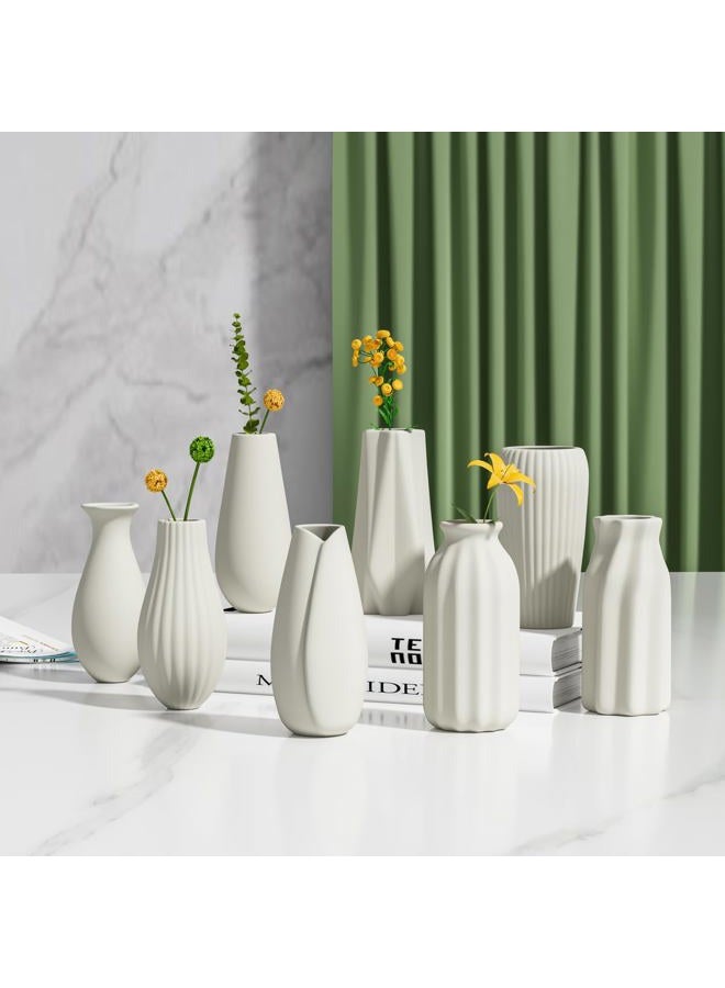 OERGKE White Ceramic Vase with Painting Kit Small vases for Flowers, Home Farmhouse Decor Modern Boho Vases for Living Room, Office, Dining Table, Bedroom, Kitchen Shelf(8packs) - Image 5