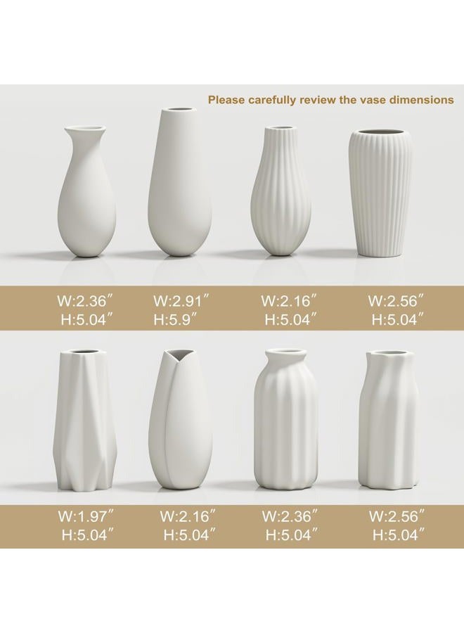 OERGKE White Ceramic Vase with Painting Kit Small vases for Flowers, Home Farmhouse Decor Modern Boho Vases for Living Room, Office, Dining Table, Bedroom, Kitchen Shelf(8packs) - Image 3