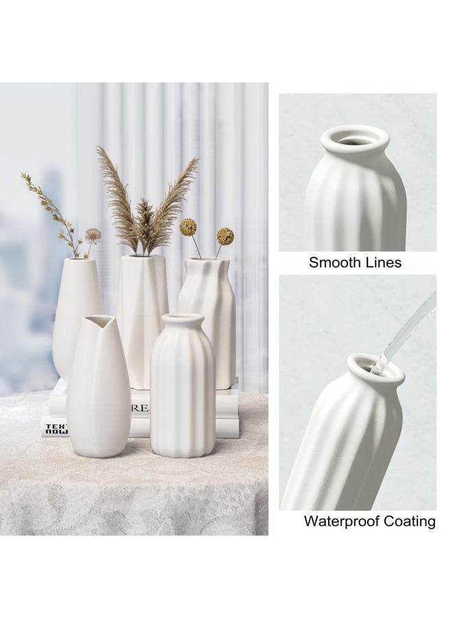 OERGKE White Ceramic Vase with Painting Kit Small vases for Flowers, Home Farmhouse Decor Modern Boho Vases for Living Room, Office, Dining Table, Bedroom, Kitchen Shelf(8packs) - Image 4