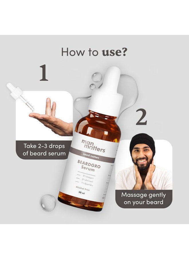 مان ماترز زيت مصل Beardgro 30 مل | 4% أناجين، 2% أمينيكسيل و1% إكليل الجبل | نمو أقوى وأكثر كثافة للحية | يحل مشكلة اللحية غير المتساوية والمتقطعة | خفيف الوزن وسريع الامتصاص، 90 جرام  - Image 4