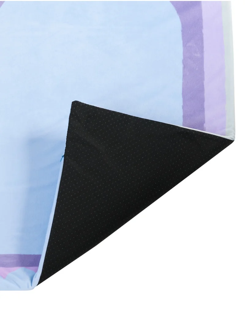 Sabr Luxury Padded Prayer Mat with Memory Foam - Baghdad -Inspired Design, Suede-Like Finish, Comfortable Purple and Blue Salah Mat (120x60 cm)