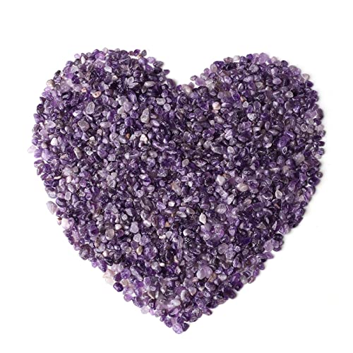 LAIDANLA Amethyst Crushed Stone Crystal Chips Bulk Natural Gemstones Healing Reiki Crystals Mini Quartz Vase Filler Aquarium Gravel 0.55lb - Image 1