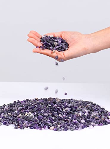 LAIDANLA Amethyst Crushed Stone Crystal Chips Bulk Natural Gemstones Healing Reiki Crystals Mini Quartz Vase Filler Aquarium Gravel 0.55lb - Image 2