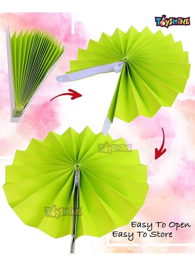 Toyshine مجموعة زينة حائط حفلة تويشاين (6 مروحات ورقية دائرية متنوعة) زينة حفلة عيد ميلاد حفلة أطفال حفلات زفاف | تصميم فني إبداعي (متعدد الألوان، مجموعة مكونة من 6 قطع) - Image 4