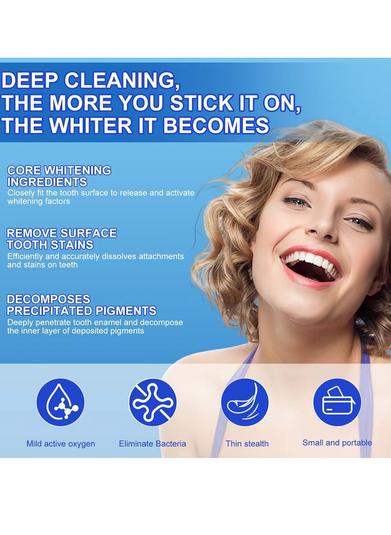 Yecuce 28pcs 9D Teeth Whitening Strips Upgraded Teeth Whitener Strips Enamel Safe Sensitive Teeth Whitening Individual Strips Gel Teeth Cleaning Strips for Fast Remove Yellowing Tooth Strips  - Image 3