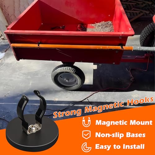 MUTUACTOR Universal Magnetic Mount Heavy Duty Hooks for Flashlight Holder,Anti-slipLarge Opening Durable Magnets Flexible Clamps for Garage Organize Garden Workshop Tools Storage,8PCS - Image 2
