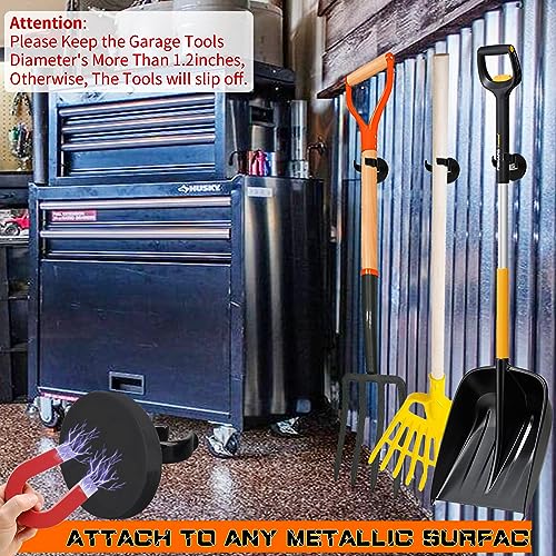 MUTUACTOR Universal Magnetic Mount Heavy Duty Hooks for Flashlight Holder,Anti-slipLarge Opening Durable Magnets Flexible Clamps for Garage Organize Garden Workshop Tools Storage,8PCS - Image 4