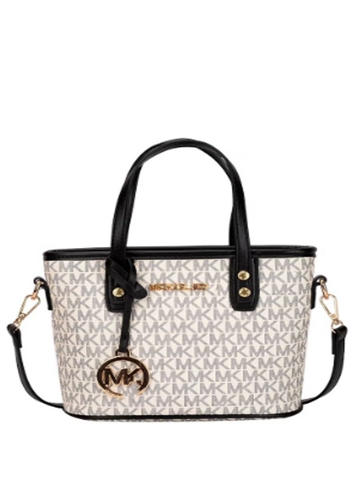 MK MK Jet Set Travel Extra Small Convertible Tote In Signature White And Black - Image 1