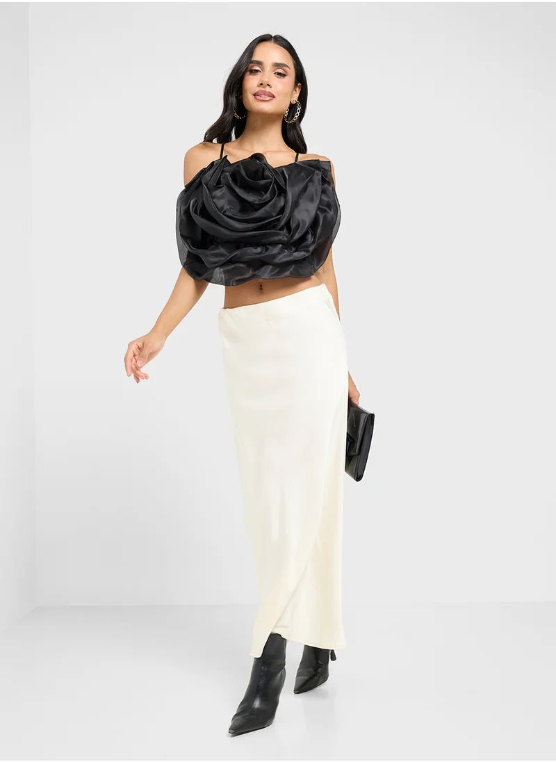Ginger Satin Bias Cut Skirt