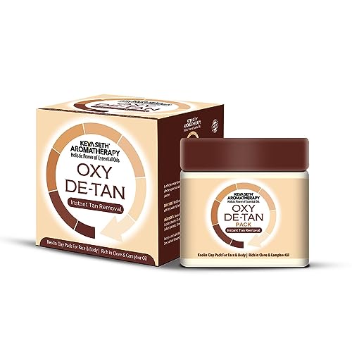 KEYA SETH AROMATHERAPY, DEVICE OF DROP Keya Seth Aromatherapy Oxy De Tan Removal for Glowing & Lighting oil Control, Anti Acne & Pimples Blemishes Pigmentation De Tan pack for Face & Body – No Ammonia & Blech. 50gm - Image 1