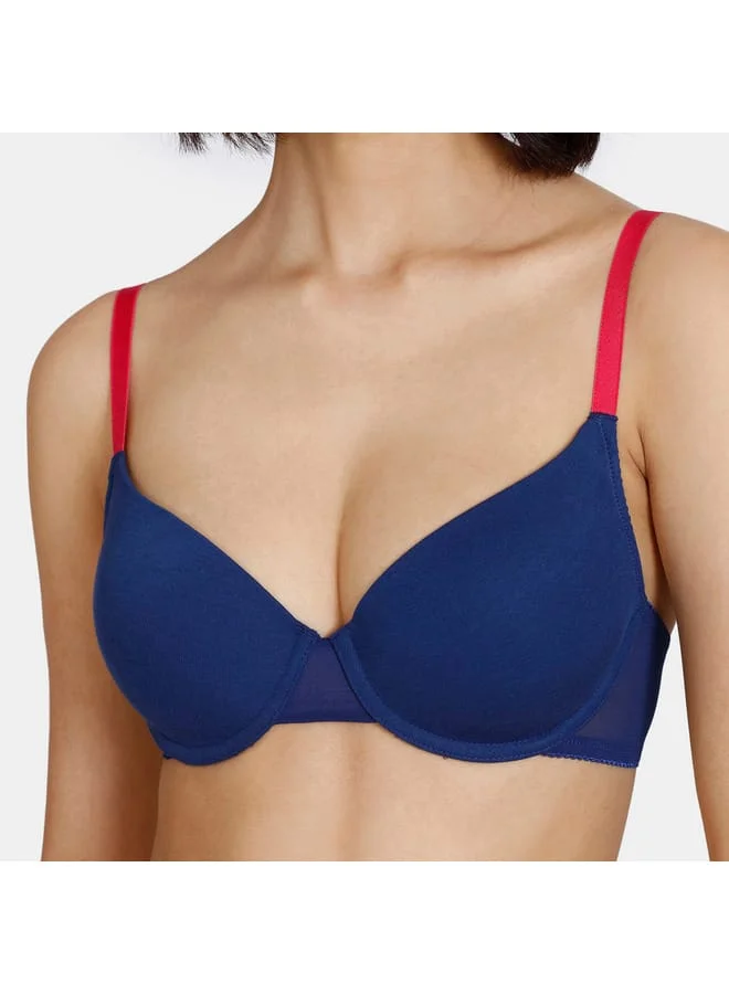 zivame Zivame Solid Padded Wired Bra with Hook and Eye Closure