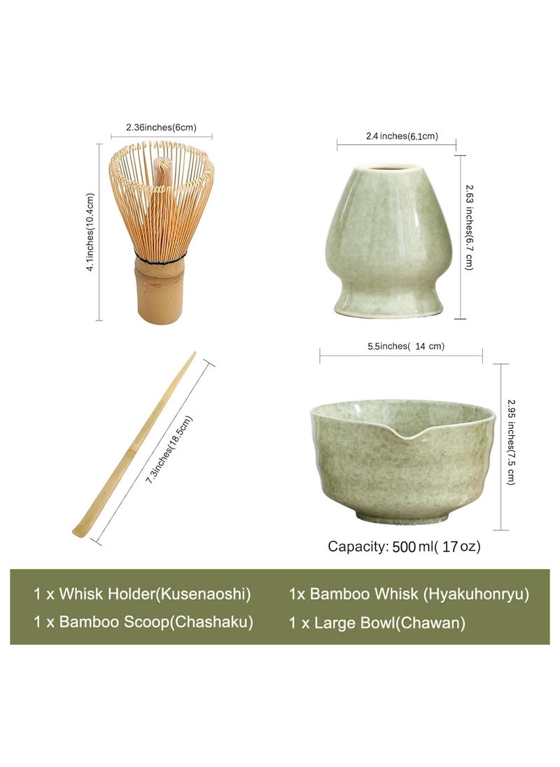 TDAO 4 Piece Matcha Tea Set Matcha Whisk Kit Matcha Ceramic Bowl Matcha Whisk, Whisk Holder Traditional Scoop Perfect Set to a Traditional of Matcha Tool  - Image 2