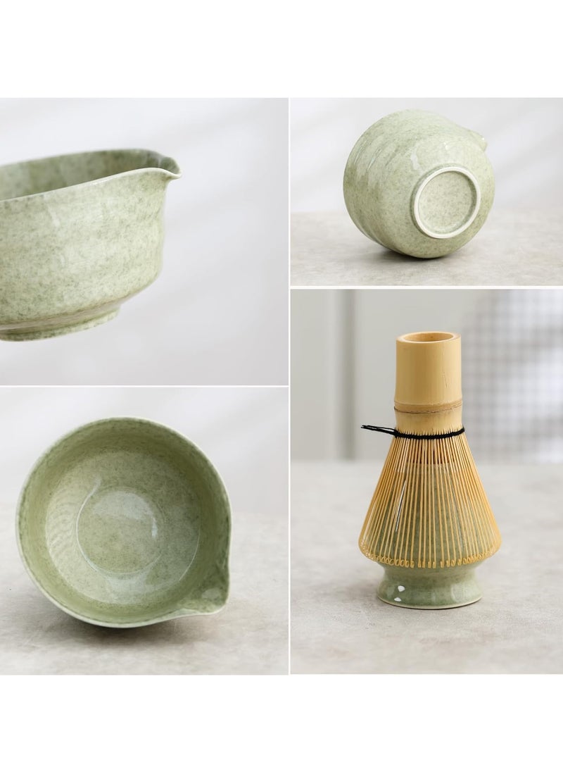 TDAO 4 Piece Matcha Tea Set Matcha Whisk Kit Matcha Ceramic Bowl Matcha Whisk, Whisk Holder Traditional Scoop Perfect Set to a Traditional of Matcha Tool  - Image 5