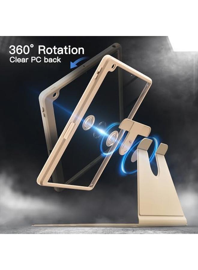 Jetech Rotating Case For Ipad 9 8 7 10.2 Inch 2021 2020 2019 Model 9Th 8Th 7Th Generation With Pencil Holder 360 Degree Rotation Protective Stand Cover Clear Back Auto Wake Sleep Gold - Image 3