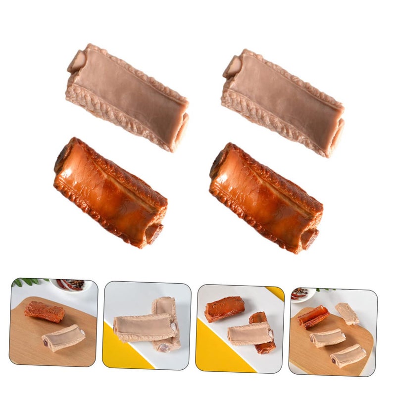 Realistic 4pcs Rib Models For Food Photography Kitchen Display Party Decoration - Image 4
