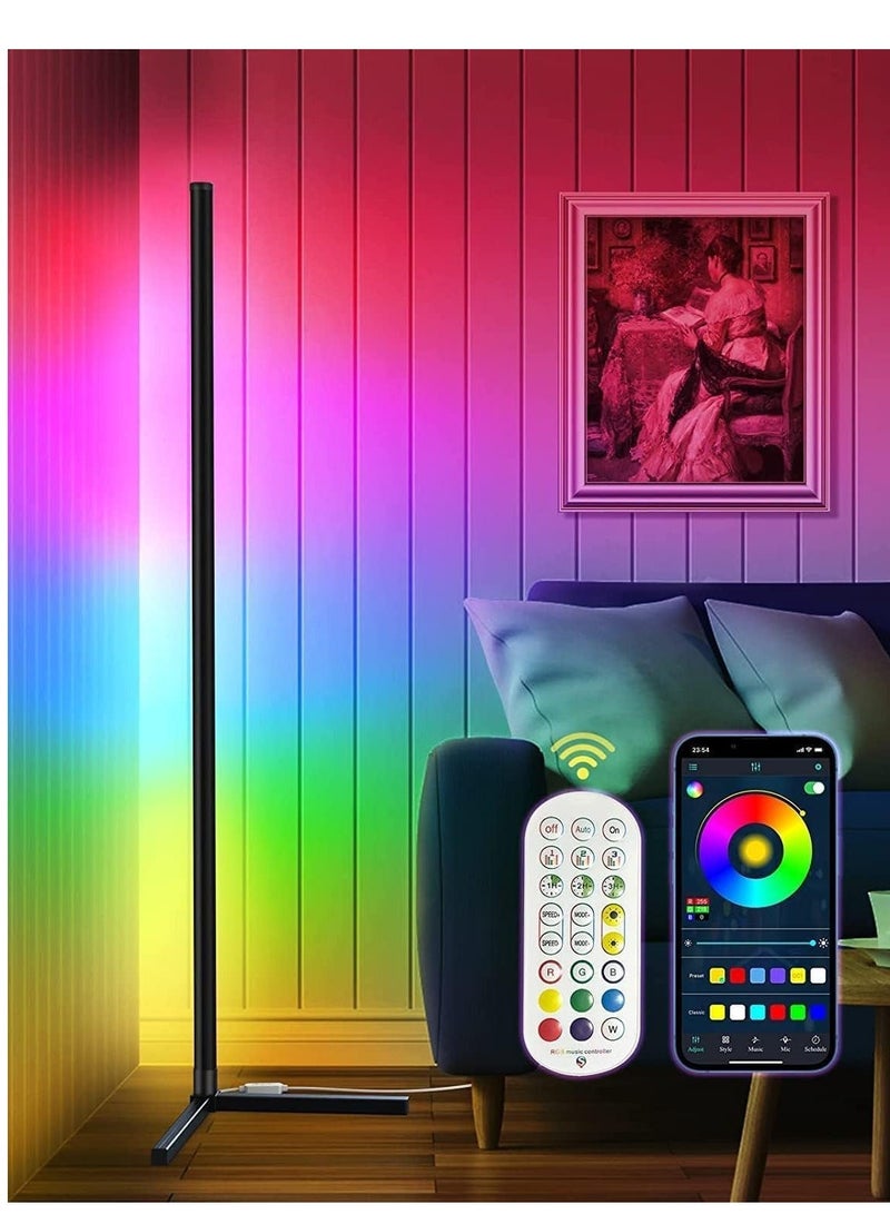 Raxoom ELTERAZONE  Corner Floor Lamp, RGB Color Changing Corner Lamp, Smart LED Floor Lamp Controlled by APP&Remote with Reactive Music Mode and DIY Mode, Dimmable LED Modern Floor Lamp - Image 1