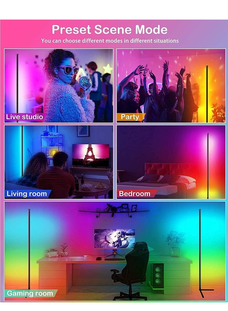 Raxoom ELTERAZONE  Corner Floor Lamp, RGB Color Changing Corner Lamp, Smart LED Floor Lamp Controlled by APP&Remote with Reactive Music Mode and DIY Mode, Dimmable LED Modern Floor Lamp - Image 5
